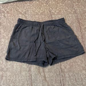 Faded blue drawstring shorts